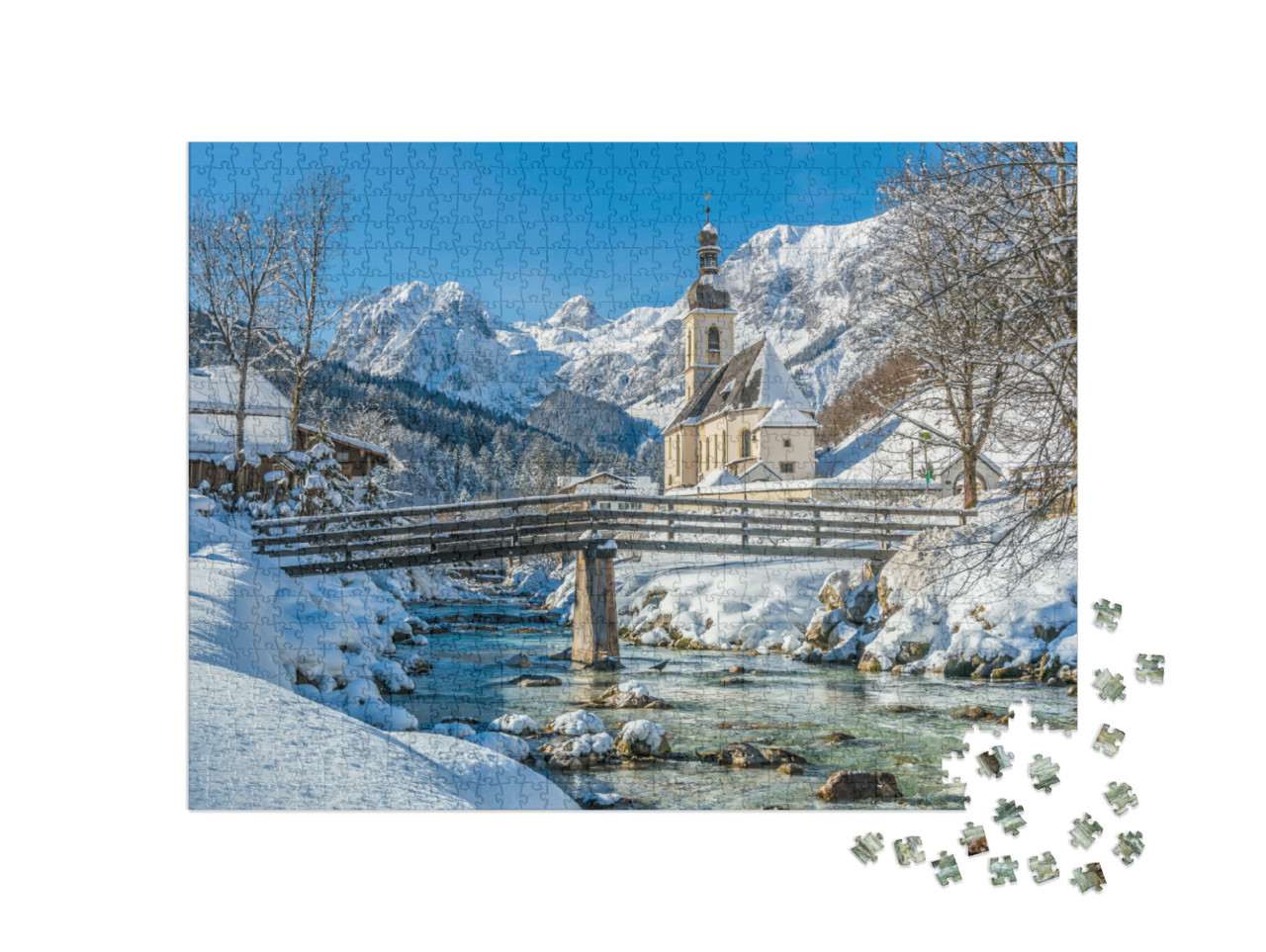 puzzle 1000 dílků „Farní kostel svatého Šebestiána, Berchtesgadener Land, Německo“