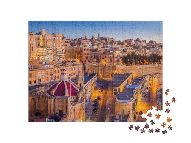 puzzle 1000 dílků „Malta: Hlavní město Valletta při východu slunce“