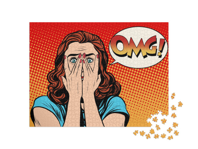 puzzle 1000 dílků „OMG: překvapená žena, komiks“