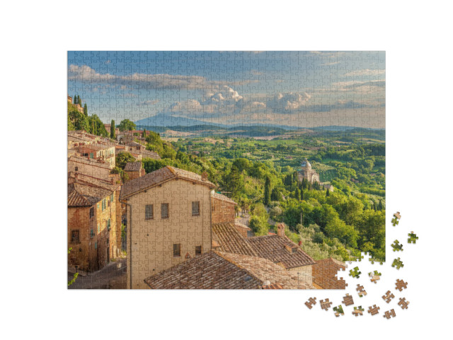 puzzle 1000 dílků „Pohled z Montepulciana na Toskánsko, Itálie“