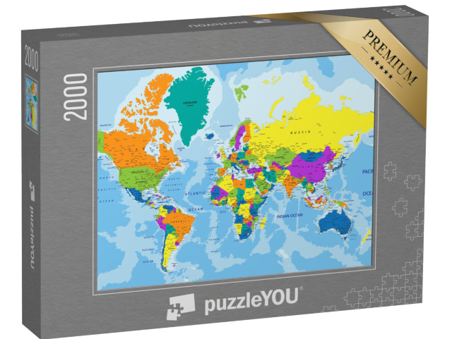 puzzle 2000 dílků „Politická mapa světa“
