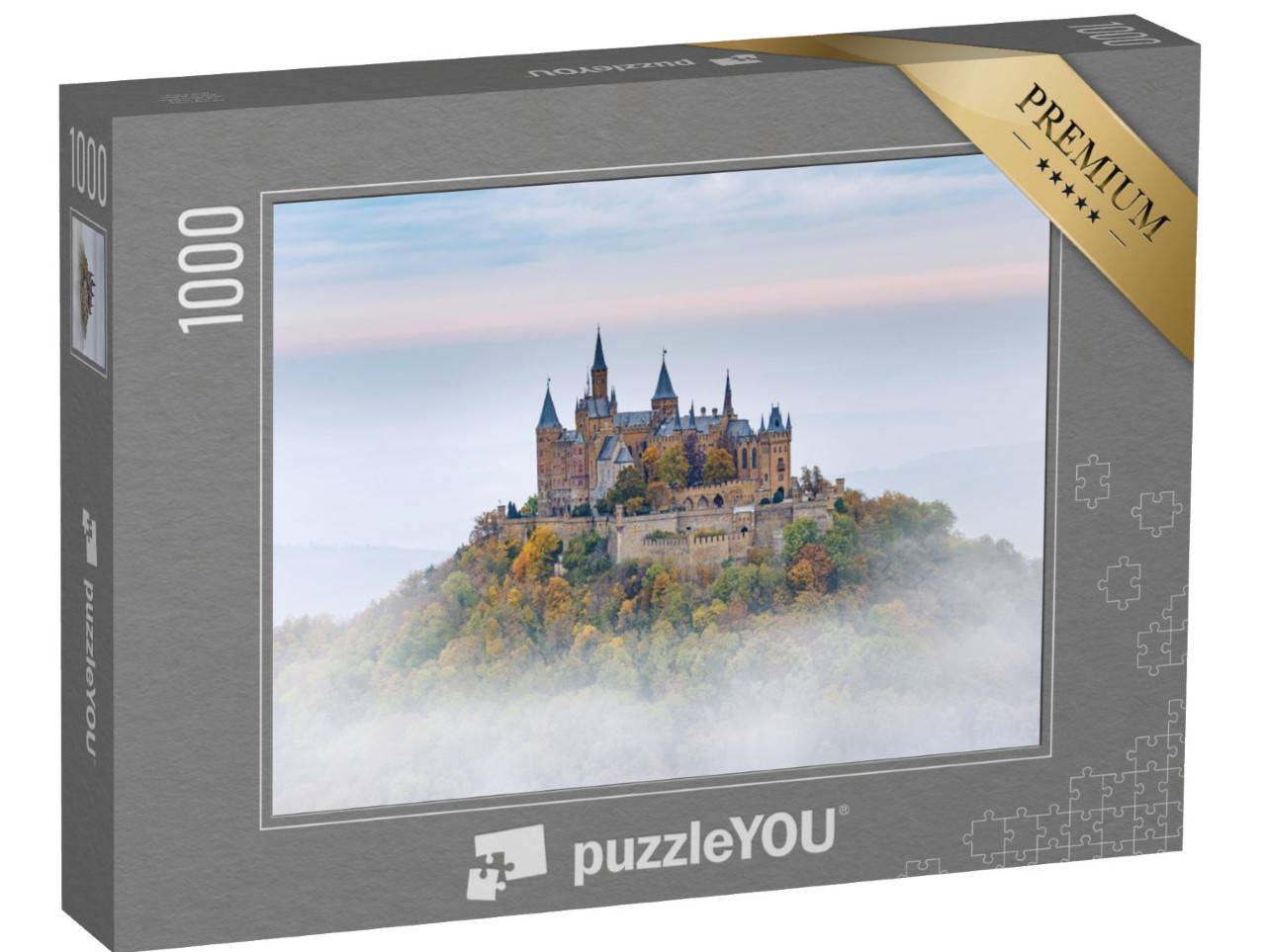 puzzle 1000 dílků „Německý hrad Hohenzollern nad mraky“