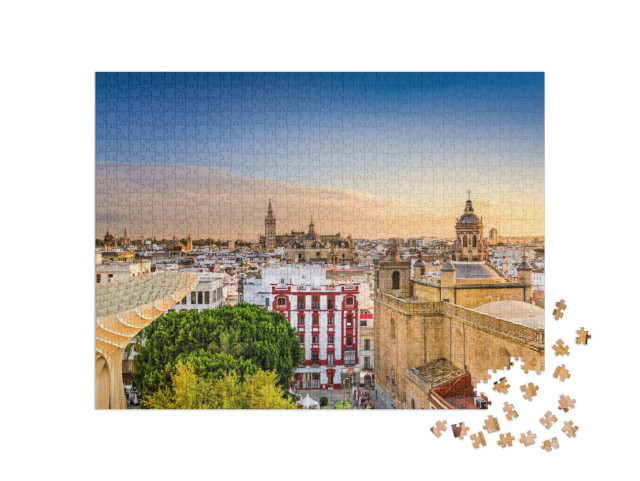 puzzle 1000 dílků „Panorama starého města Sevilly, Španělsko“