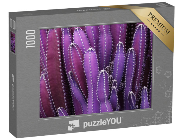 puzzle 1000 dílků „Detailní záběr: fialová rostlina kaktusu“