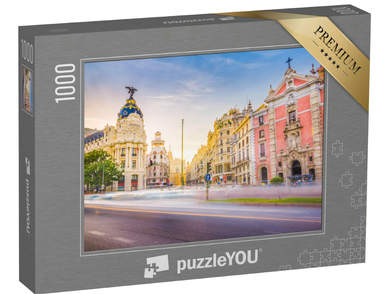 puzzle 1000 dílků „Gran Via, centrum Madridu, Španělsko“