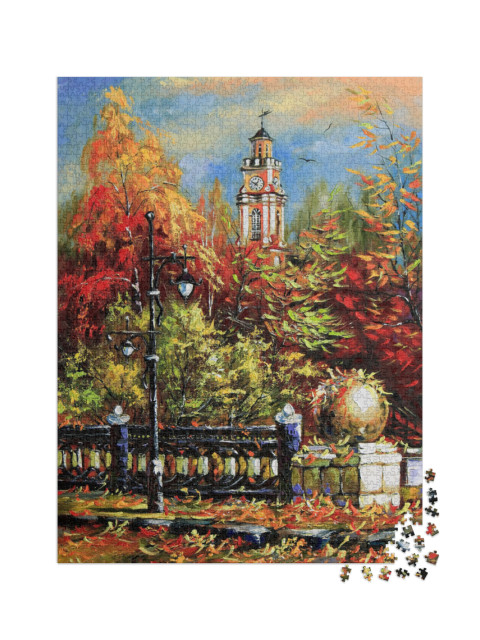 puzzle 2000 dílků „Olejomalba: Starý Vitebsk na podzim“