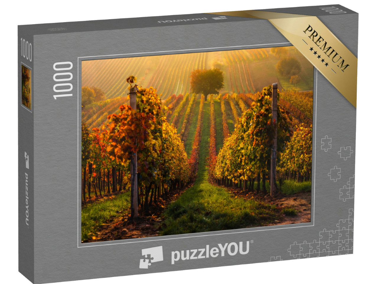 puzzle 1000 dílků „Podzim na moravských vinicích u Velkých Bílovic v České republice“
