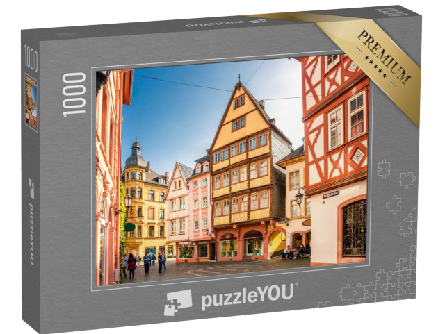 puzzle 1000 dílků „Mohuč: historické domy ve starém městě, Německo“