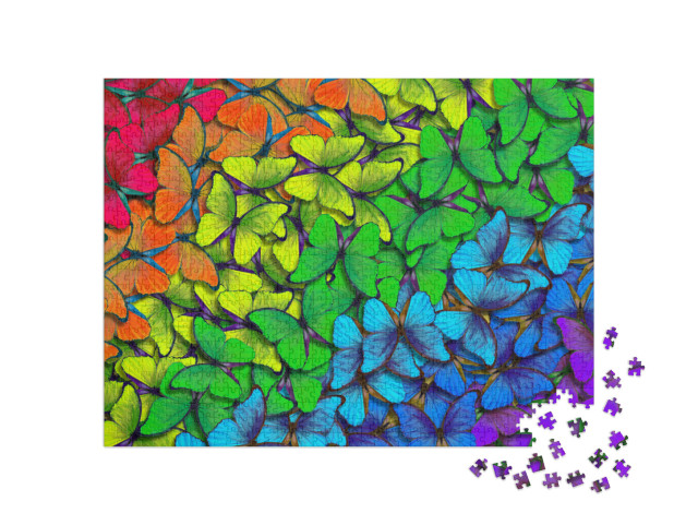 puzzle 1000 dílků „Barvy duhy jako vzor“