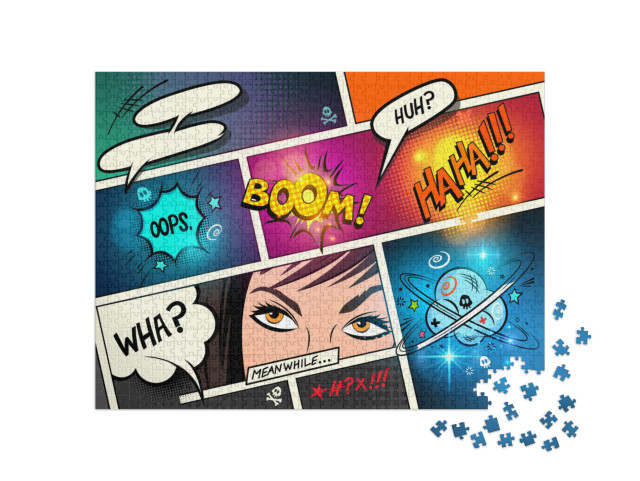 puzzle 1000 dílků „Řečové bubliny na komiksovém pozadí“