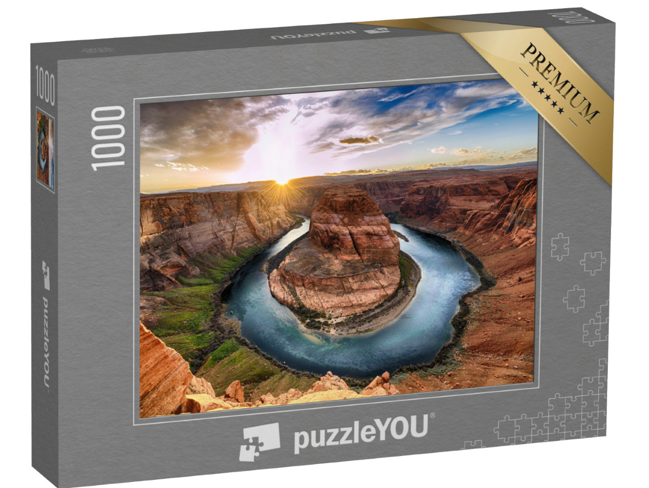 puzzle 1000 dílků „Úchvatný západ slunce v Horseshoe Bend, Colorado Canyon“