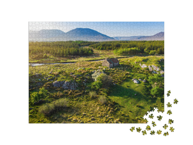 puzzle 1000 dílků „Kamenná chata v Connemara, Irsko“