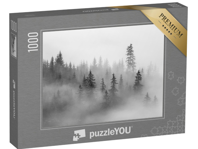 puzzle 1000 dílků „Tajemná mlha v lese“