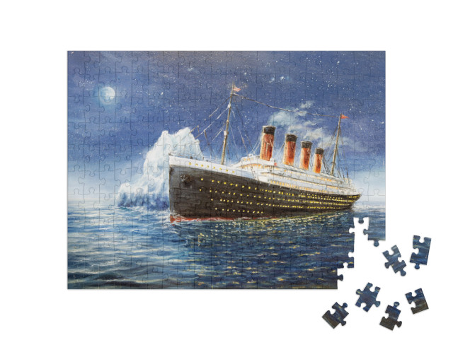 puzzle 200 dílků „Olejomalba: Titanic narazí do ledovce“