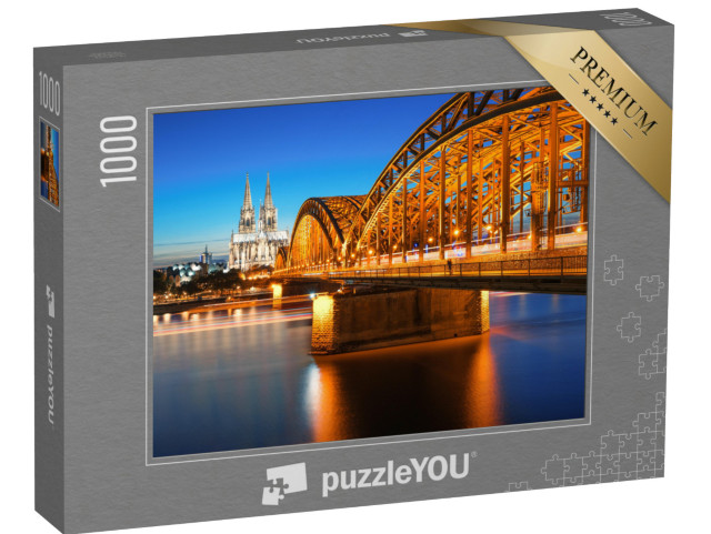 puzzle 1000 dílků „Katedrála a Hohenzollernský most, Kolín nad Rýnem, Německo“