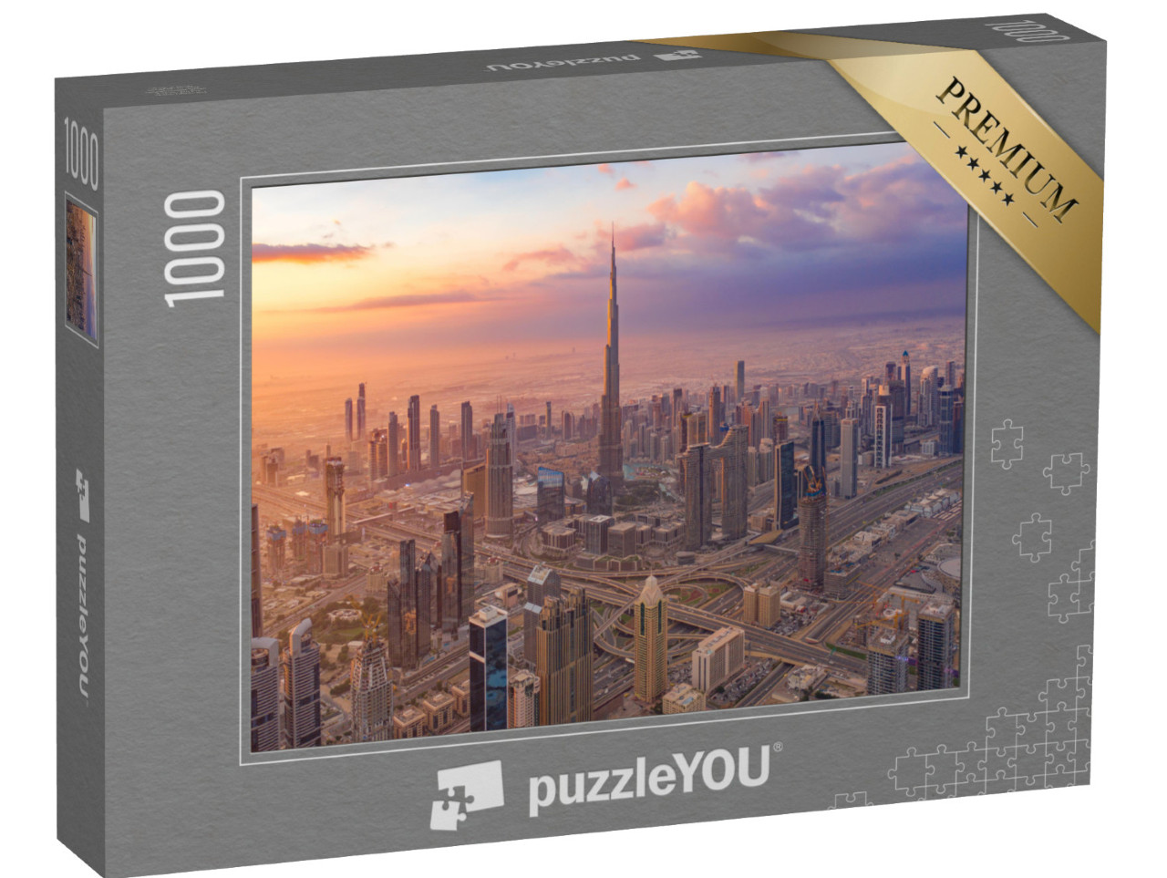 puzzle 1000 dílků „Letecký pohled na Burdž Chalífa v centru Dubaje“