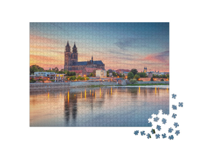 puzzle 1000 dílků „Magdeburg s Labem, Německo“