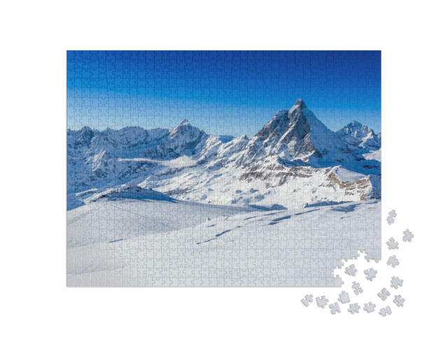 puzzle 1000 dílků „Matterhorn mezi Švýcarskem a Itálií“