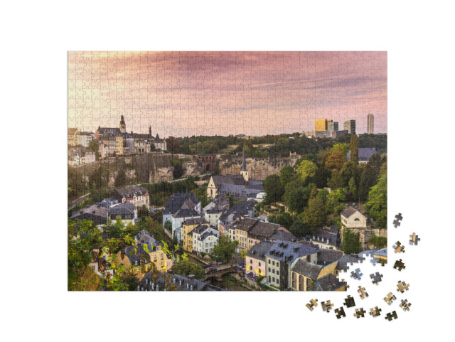 puzzle 1000 dílků „Krásné město Lucemburk v Evropě“