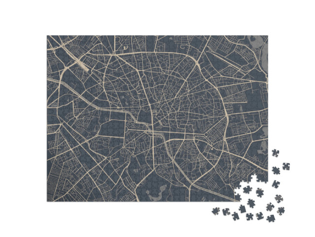 puzzle 1000 dílků „Mapa města Bukurešť, Rumunsko“