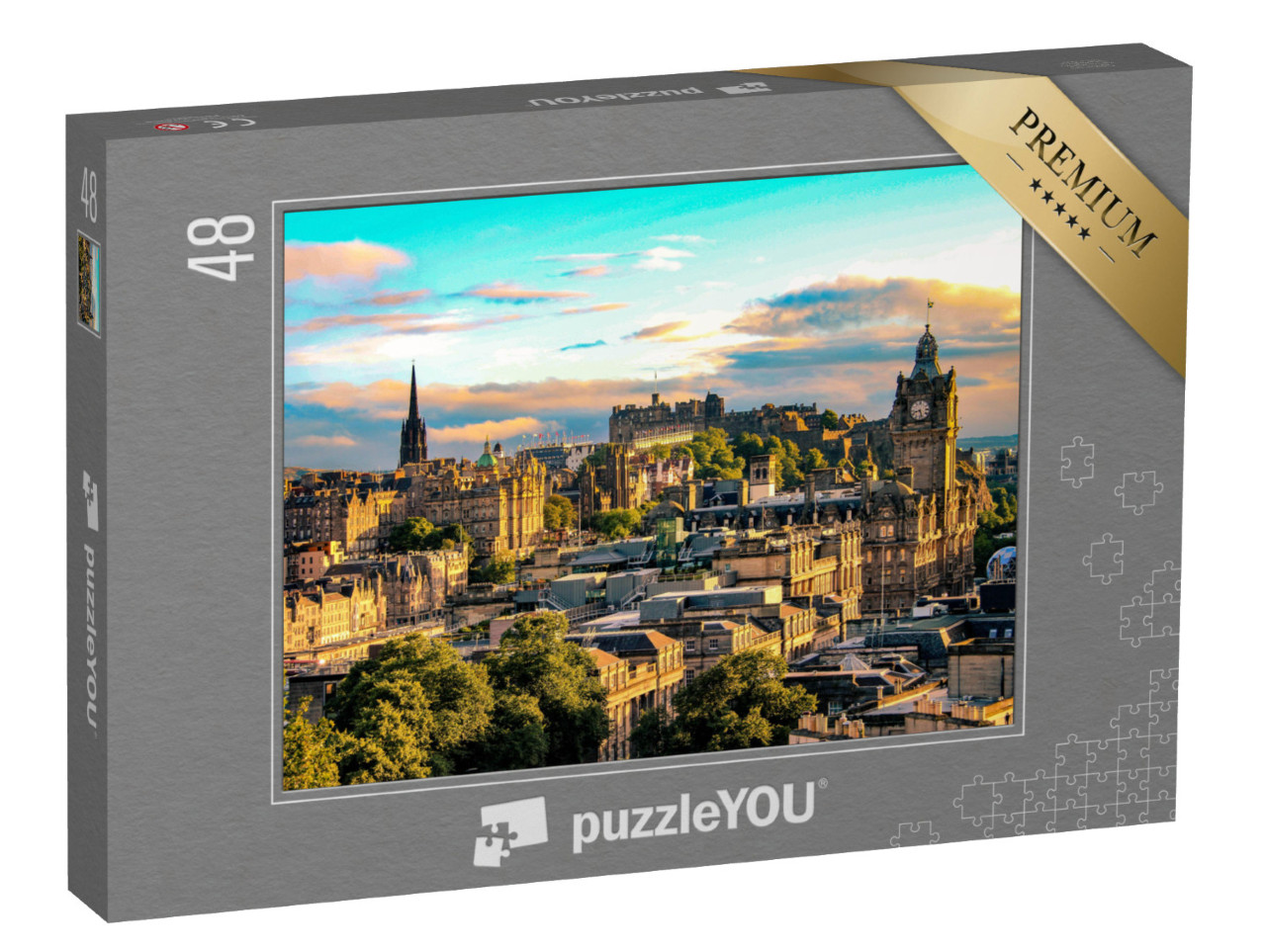 puzzle 48 dílků „Obzor Edinburghu z Calton Hill, Skotsko“