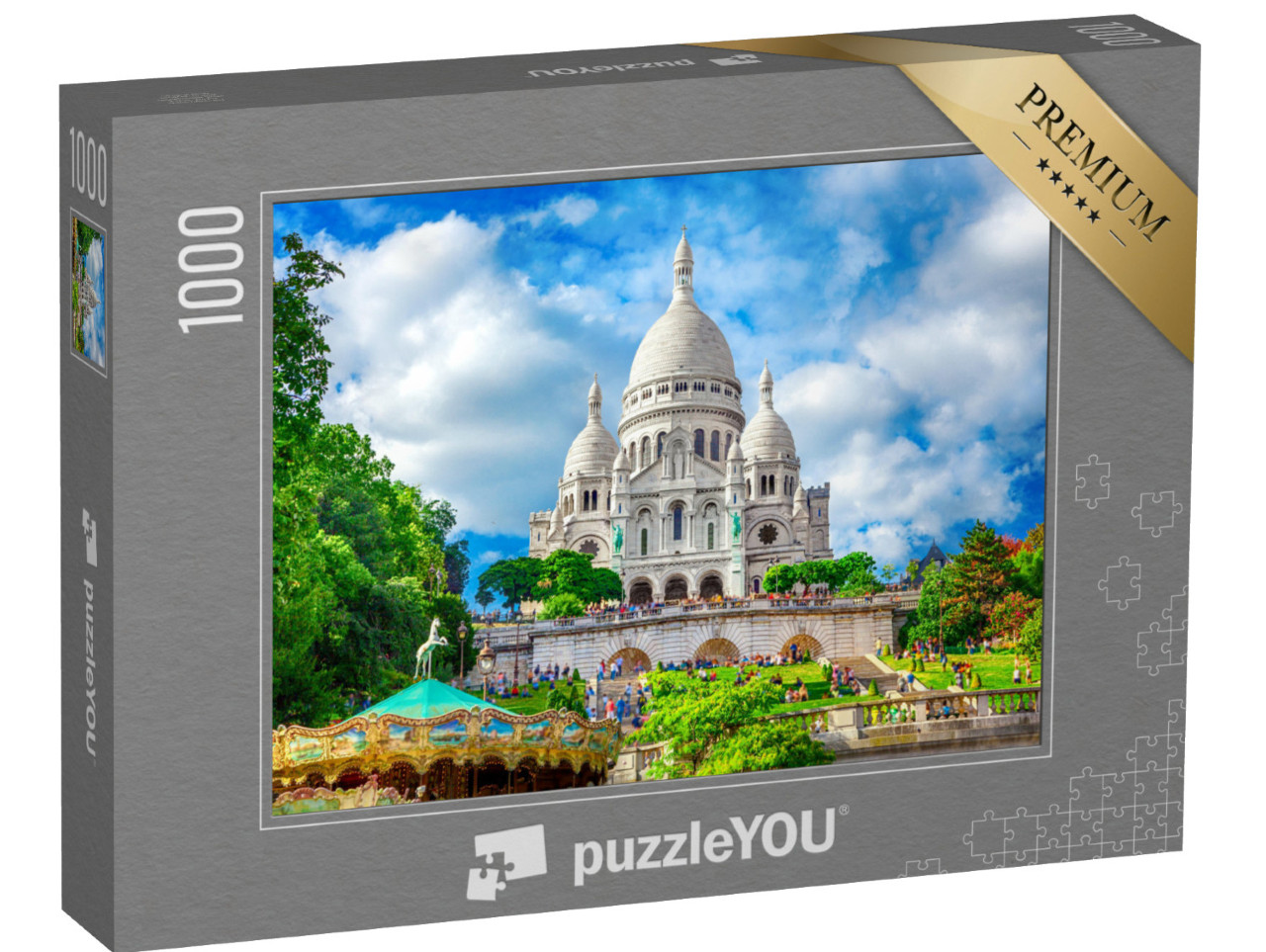 puzzle 1000 dílků „Krásná bazilika Sacre Coeur, Montmartre, Paříž“