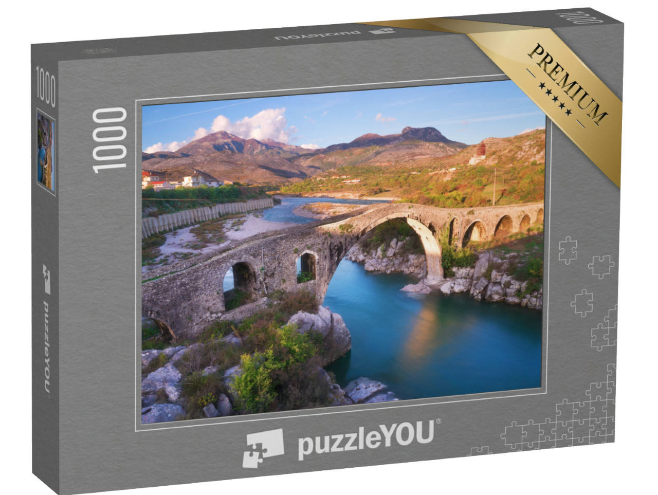 puzzle 1000 dílků „Starý most Mes ve Shkoderu, Albánie“