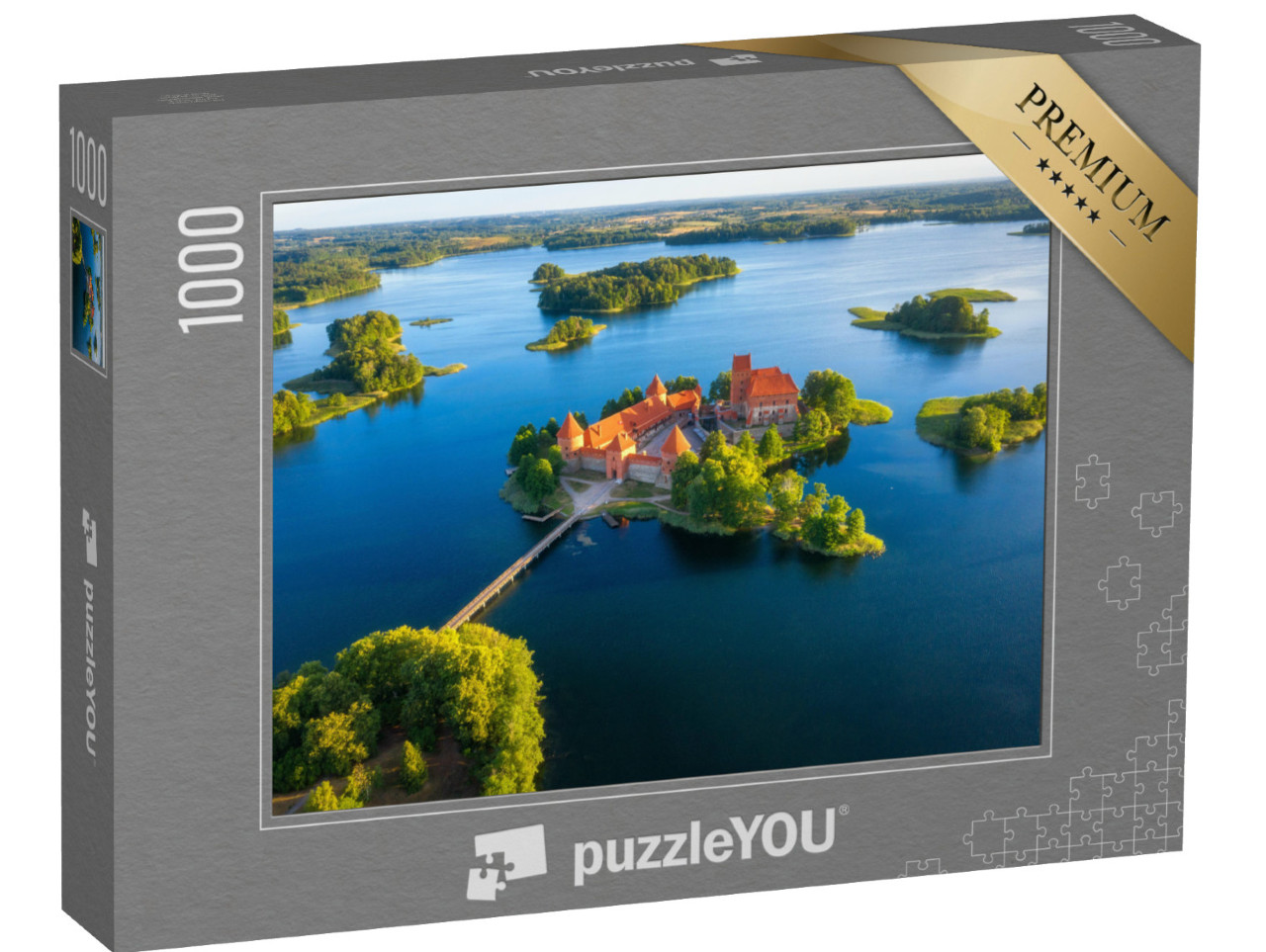 puzzle 1000 dílků „Letecký pohled na hrad Trakai, Litva“