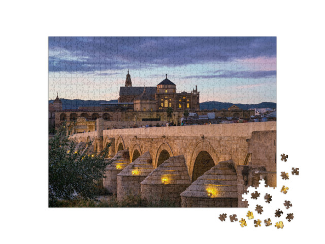 puzzle 1000 dílků „Mezquita a Puente Romano v noci, Córdoba, Andalusie“