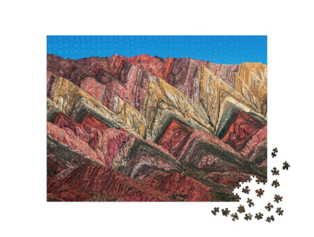 puzzle 1000 dílků „Quebrada de Humahuaca a barevné hory, Salta, Argentina“