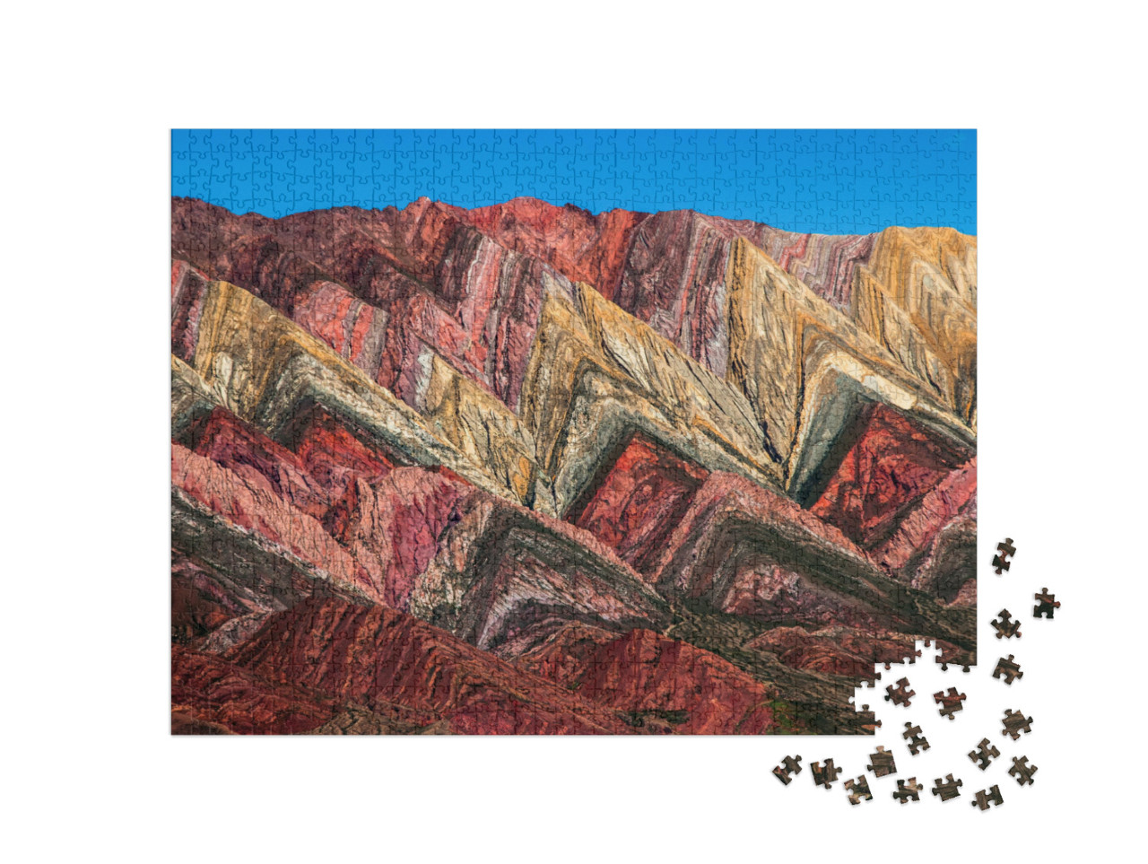 puzzle 1000 dílků „Quebrada de Humahuaca a barevné hory, Salta, Argentina“