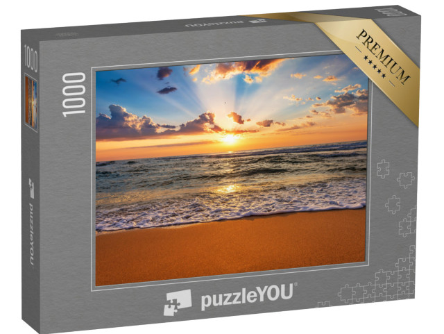 puzzle 1000 dílků „Západ slunce nad břehem moře“