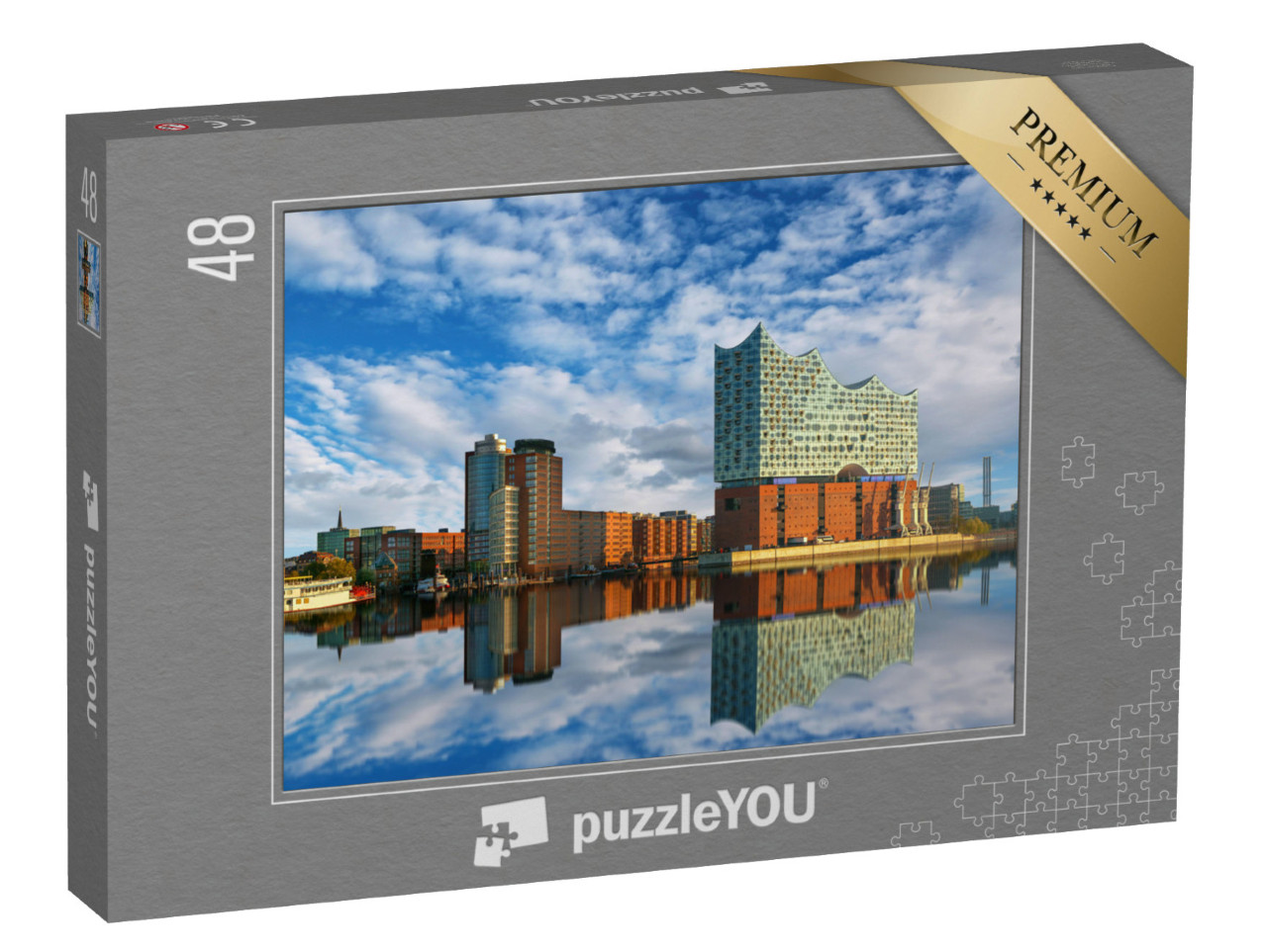 puzzle 48 dílků „Odraz Elbphilharmonie v Hamburku“