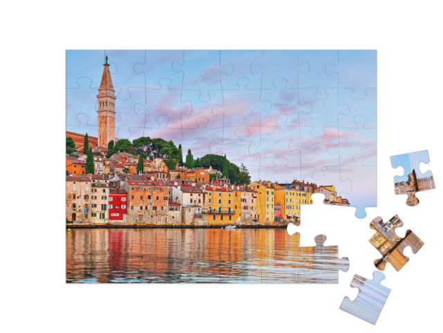puzzle 48 dílků „Východ slunce nad Istrií a Rovinjem, Chorvatsko“