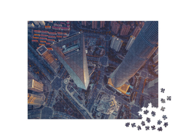 puzzle 1000 dílků „Mrakodrapy v Šanghaji“