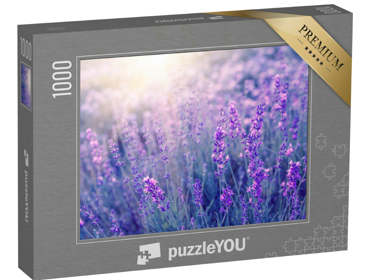 puzzle 1000 dílků „Voňavá levandule při západu slunce, Provence, Francie“