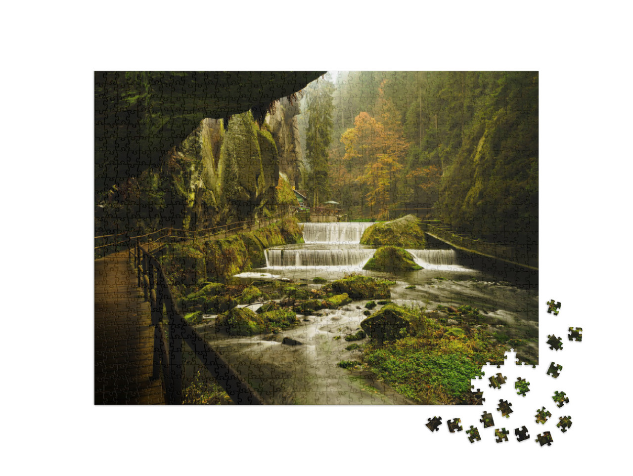 puzzle 1000 dílků „Edmundova soutěska, Hřensko, České Švýcarsko, Česká republika“