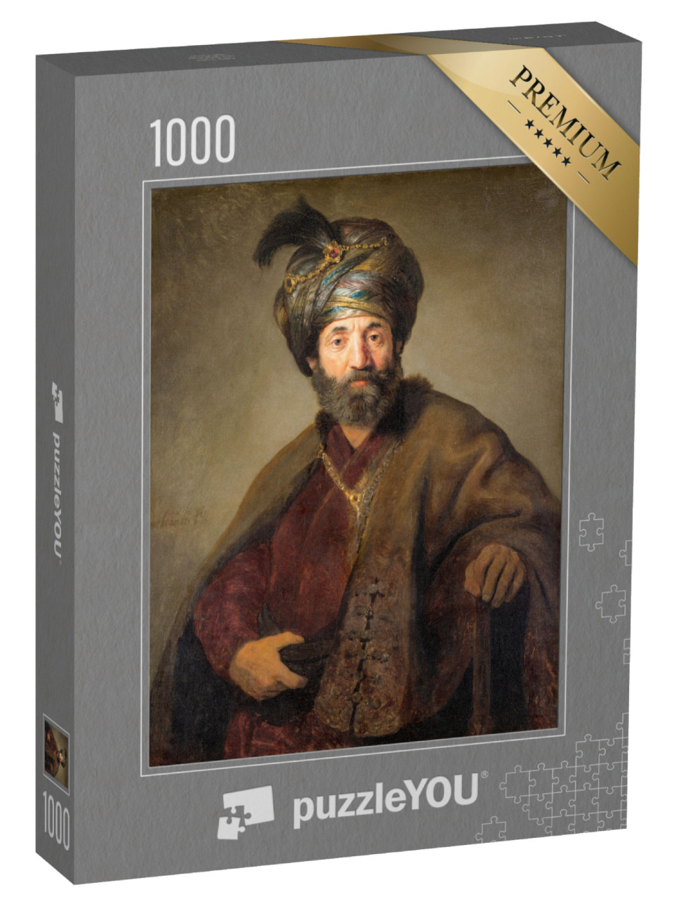 puzzle 1000 dílků „Rembrandt - Muž v orientálním kostýmu 2“