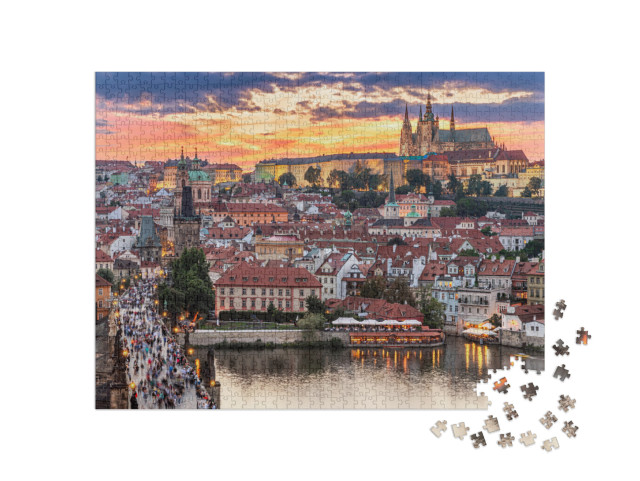 puzzle 1000 dílků „Praha - Česká republika - Pohled na Karlův most“