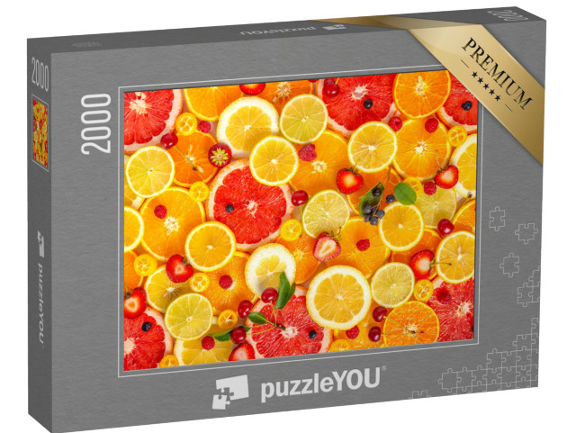 puzzle 2000 dílků „Čerstvě nakrájené citrusové plody“