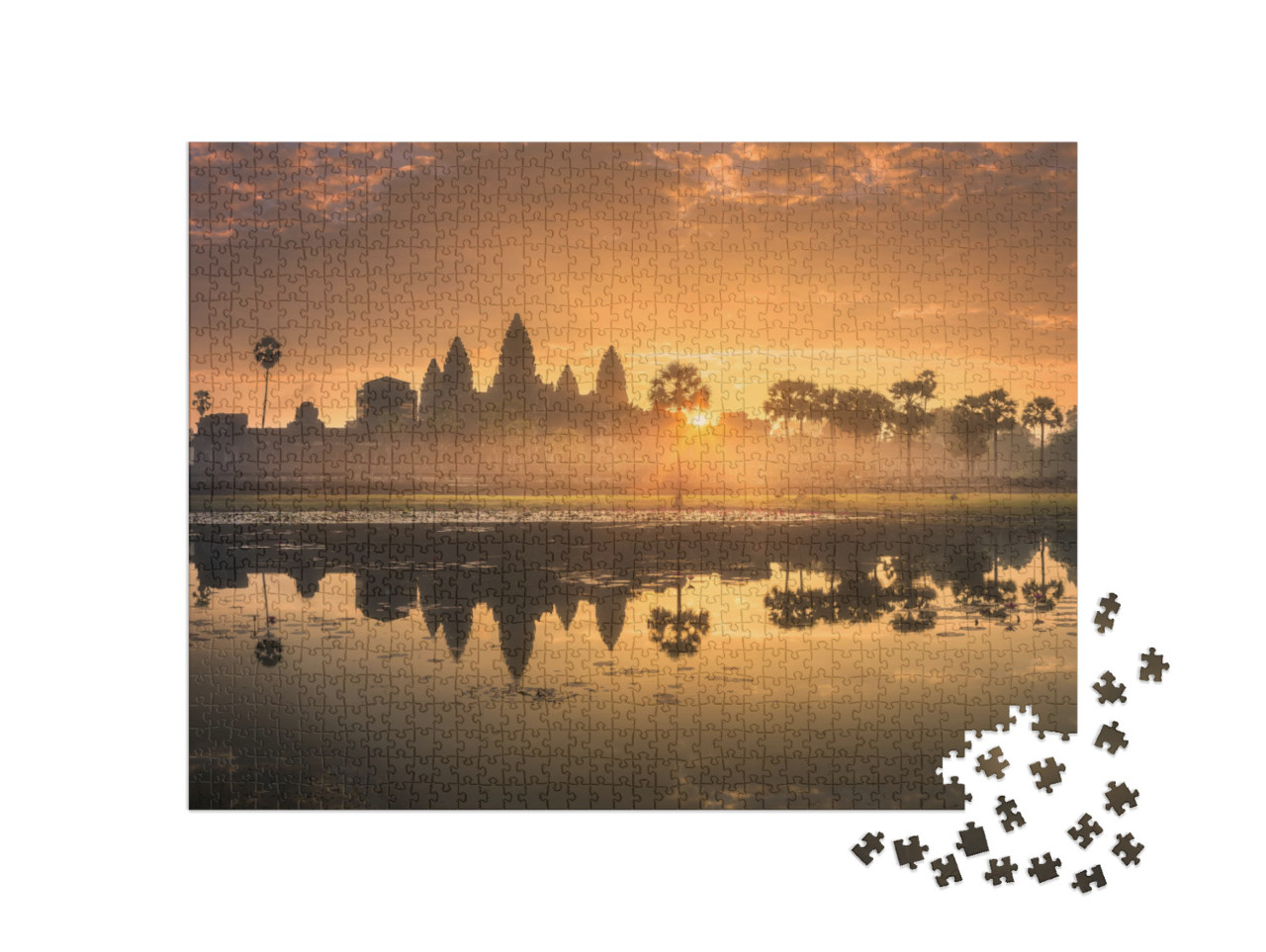 puzzle 1000 dílků „Chrámový komplex Angkor Wat v Kambodži“