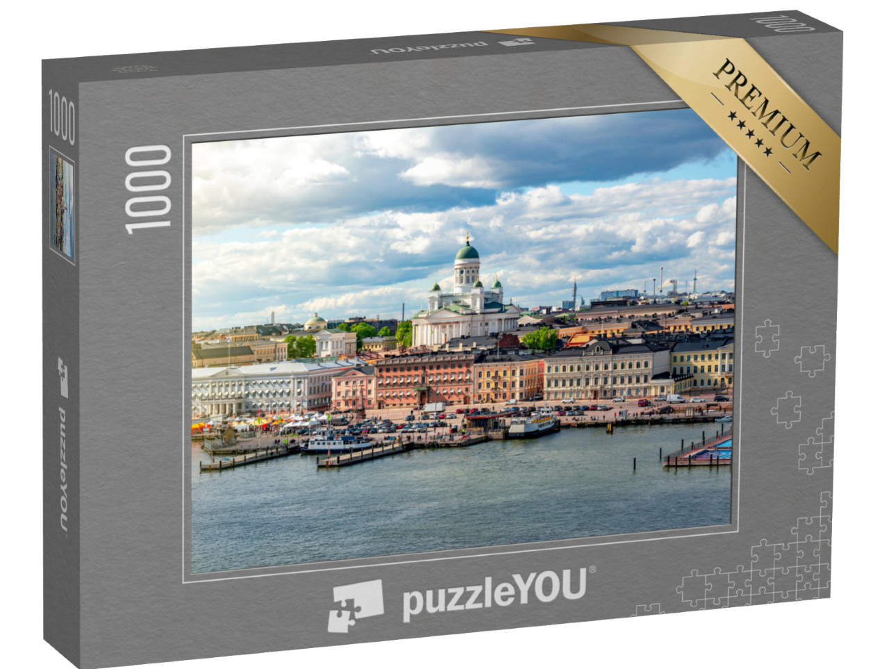 puzzle 1000 dílků „Krajina města a katedrála v Helsinkách, Finsko“
