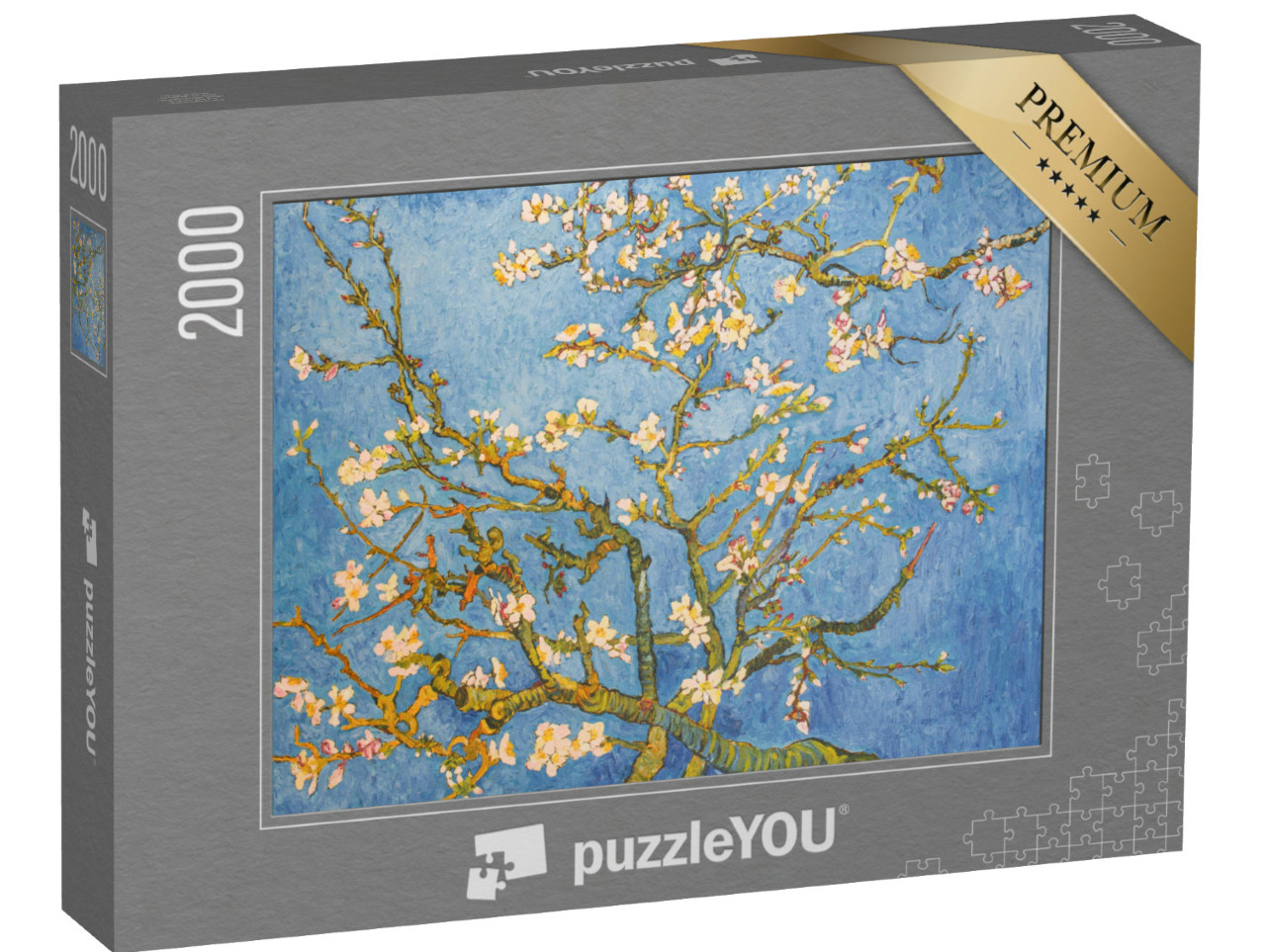 puzzle 2000 dílků „Kvetoucí mandloň, podle Van Gogha 1890“