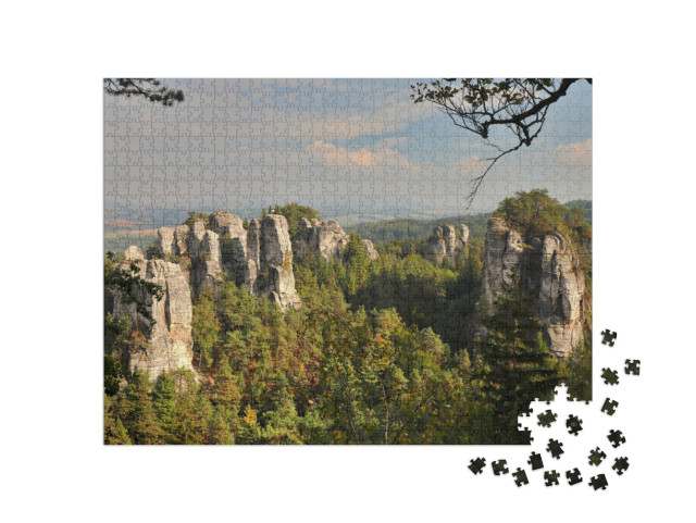 puzzle 1000 dílků „Výhled na skály, Český ráj, Česká republika“