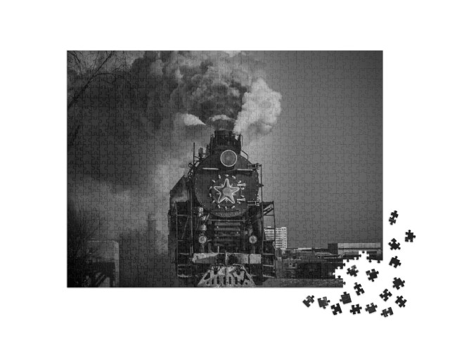 puzzle 1000 dílků „Parní lokomotiva na Kyjevském nádraží v Moskvě“