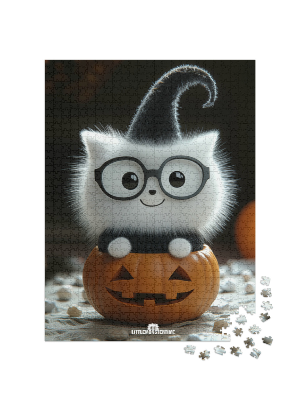 puzzle 1000 dílků „LITTELMONSTERTIME: Halloweenský Puffkins“