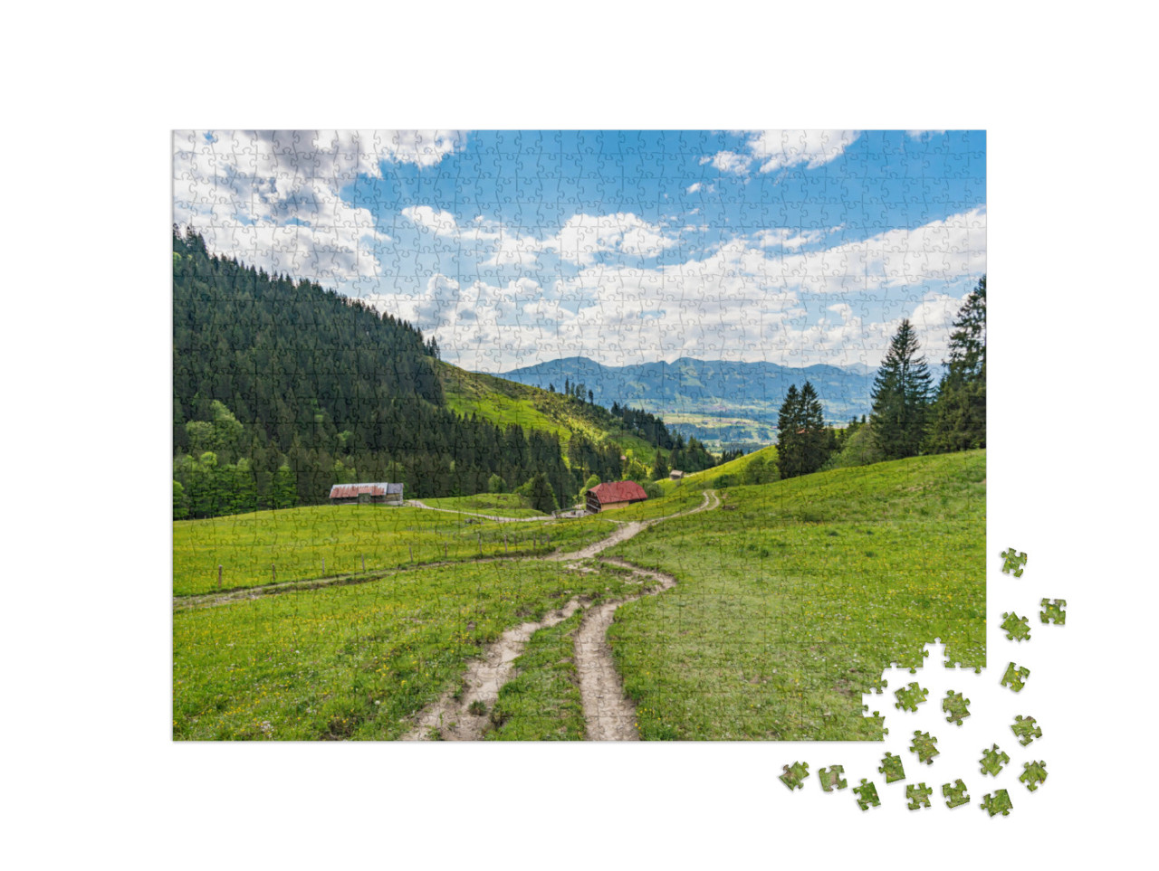 puzzle 1000 dílků „Krásné Alpy Allgäu“