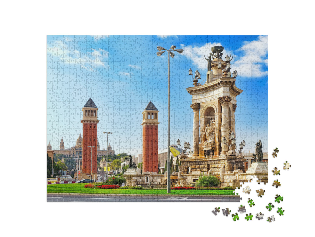 puzzle 1000 dílků „Pohled na náměstí Placa De Espanya v Barceloně“