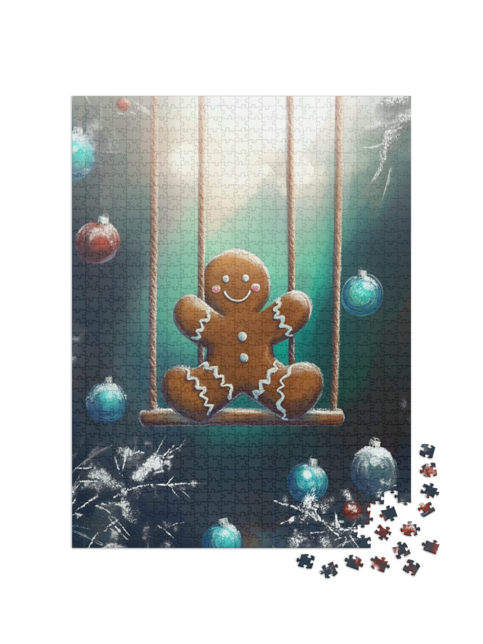 puzzle 1000 dílků „Perníkový muž se přehoupne do vánoční sezóny“