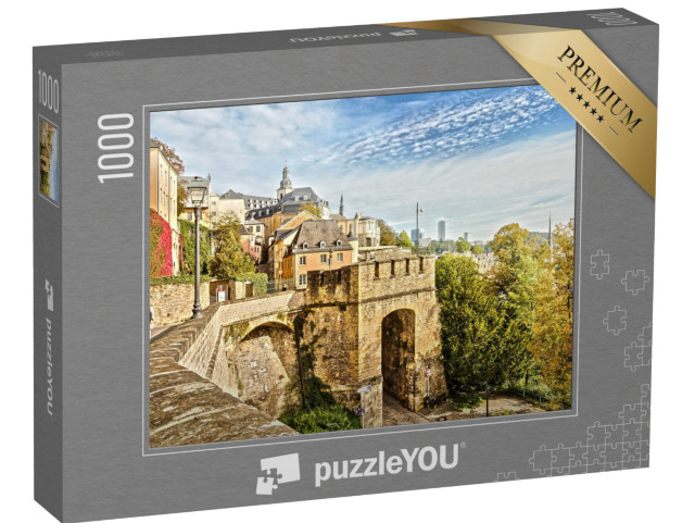 puzzle 1000 dílků „Centrum Lucemburku, malebný výhled“